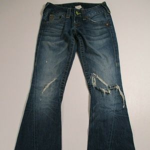 True Religion Womens Sz 24 Distressed Destroyed Je